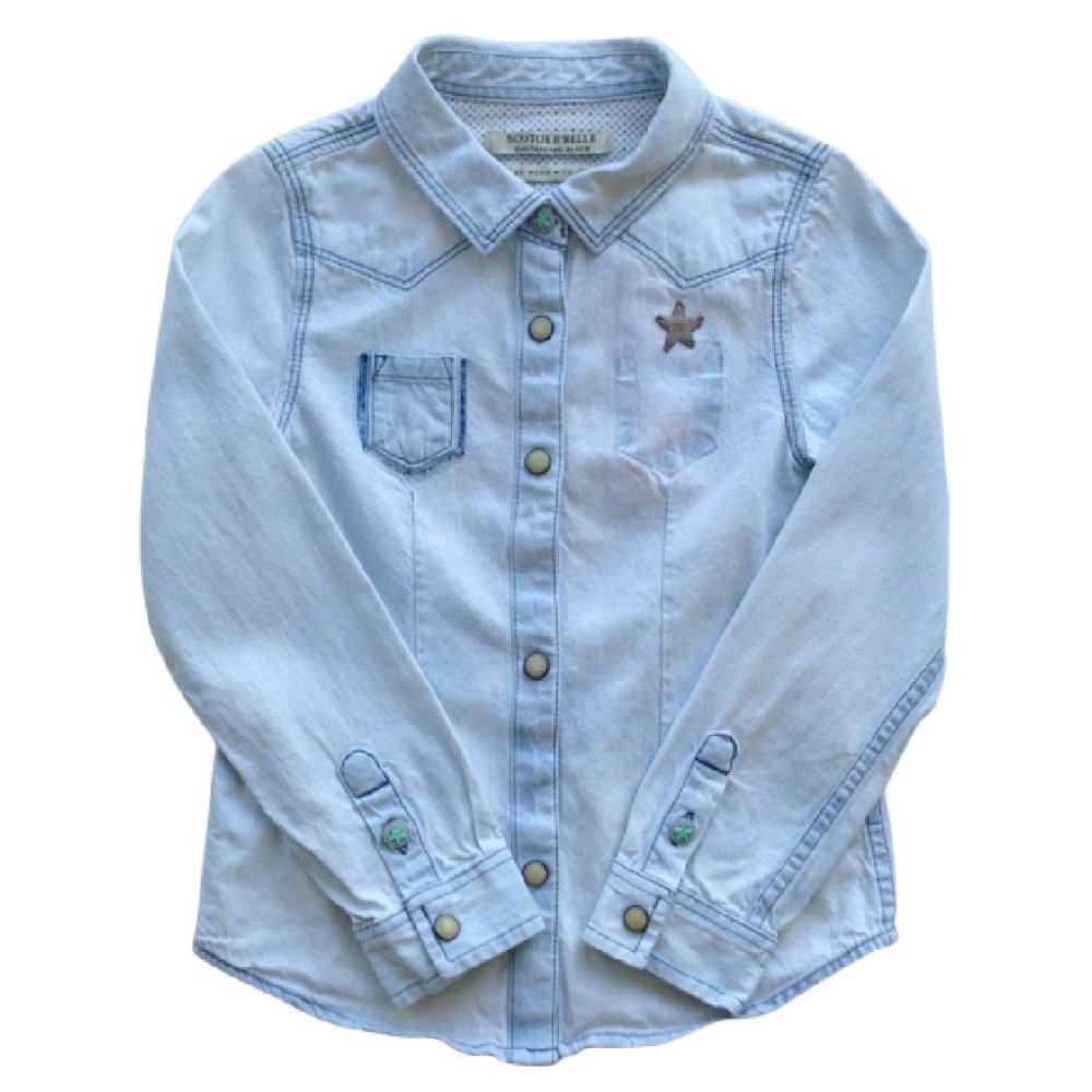 Scotch R'Belle Girls Button Down Denim Shirt SZ8